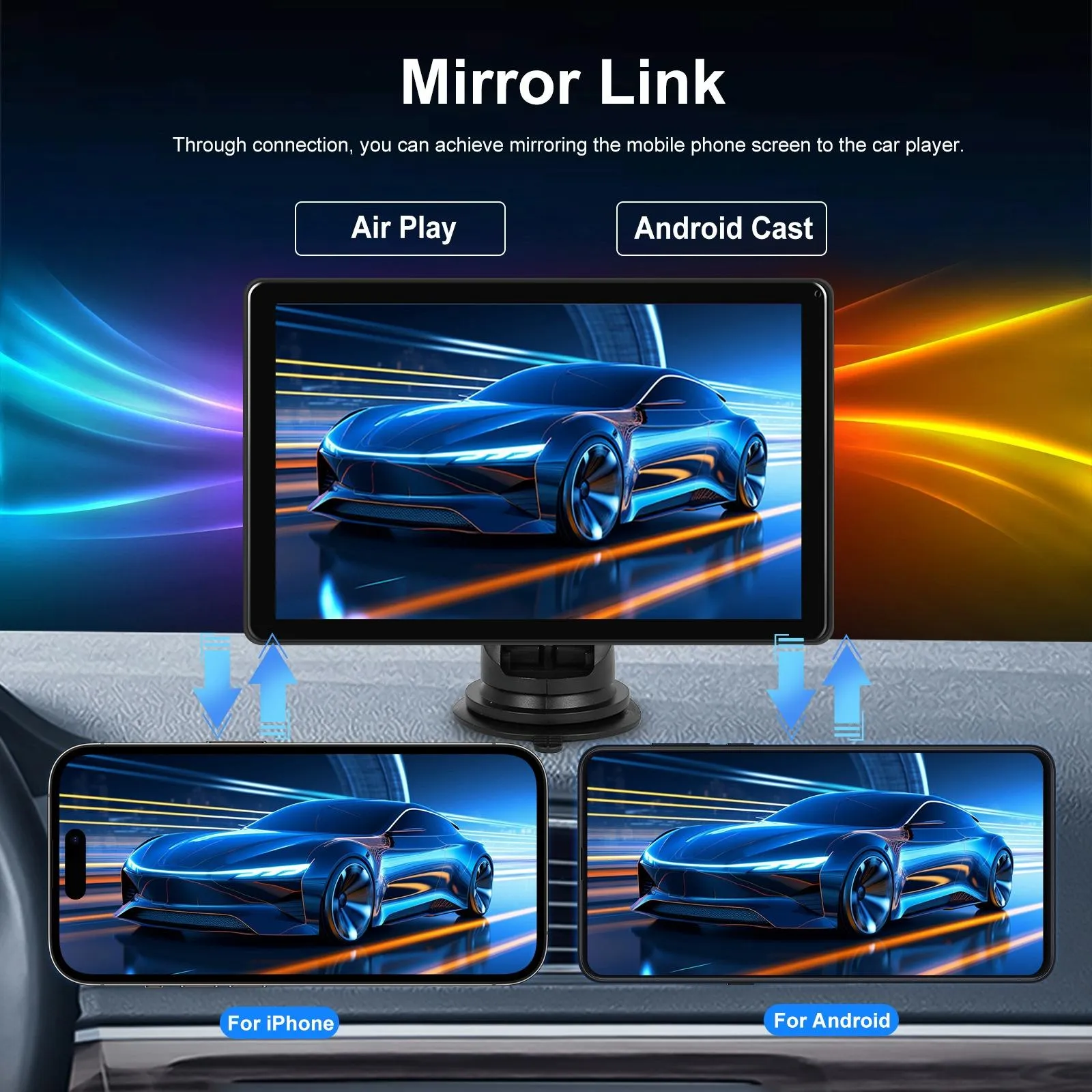 8 Inch Full Touch Car Screen Player - Horizontal / Vertical Carplay / Android Auto