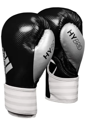 Adidas Unisex Hybrid 75 Boxing Glove <BR> ADIH75BS-1 BLACK/WHITE/SILVER