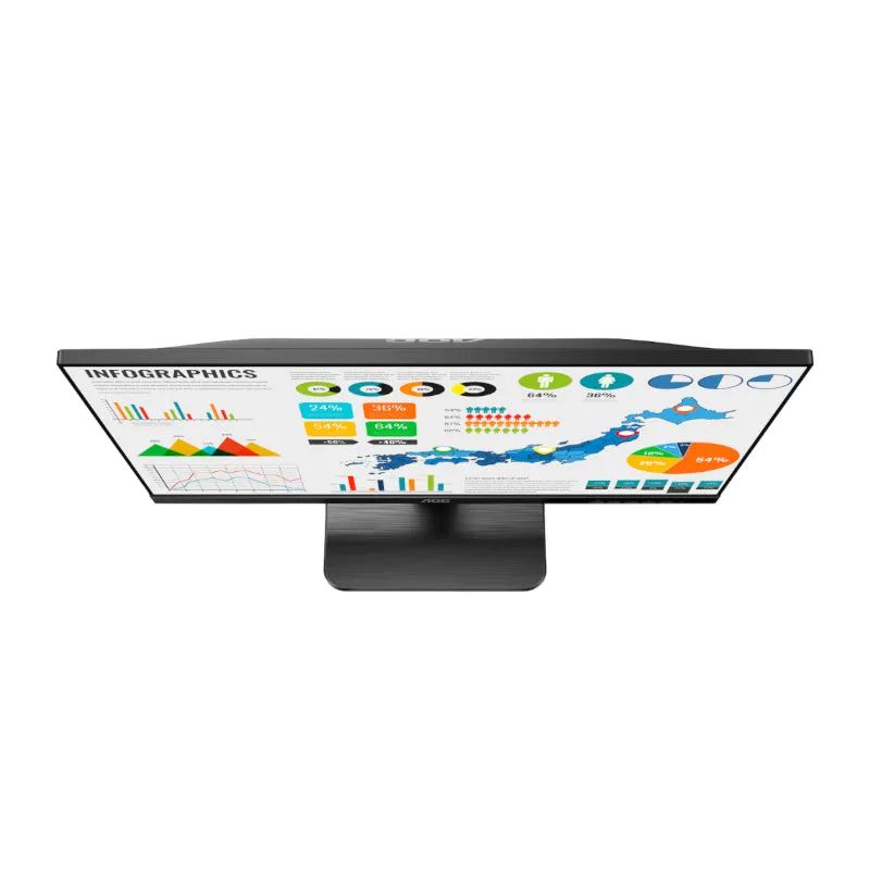 Aoc Monitor 23.8” Ips Panel 1920X1080 @75Hz|Vga|Hdmi|Internal Power Supply|Vesa|Adaptive Sync