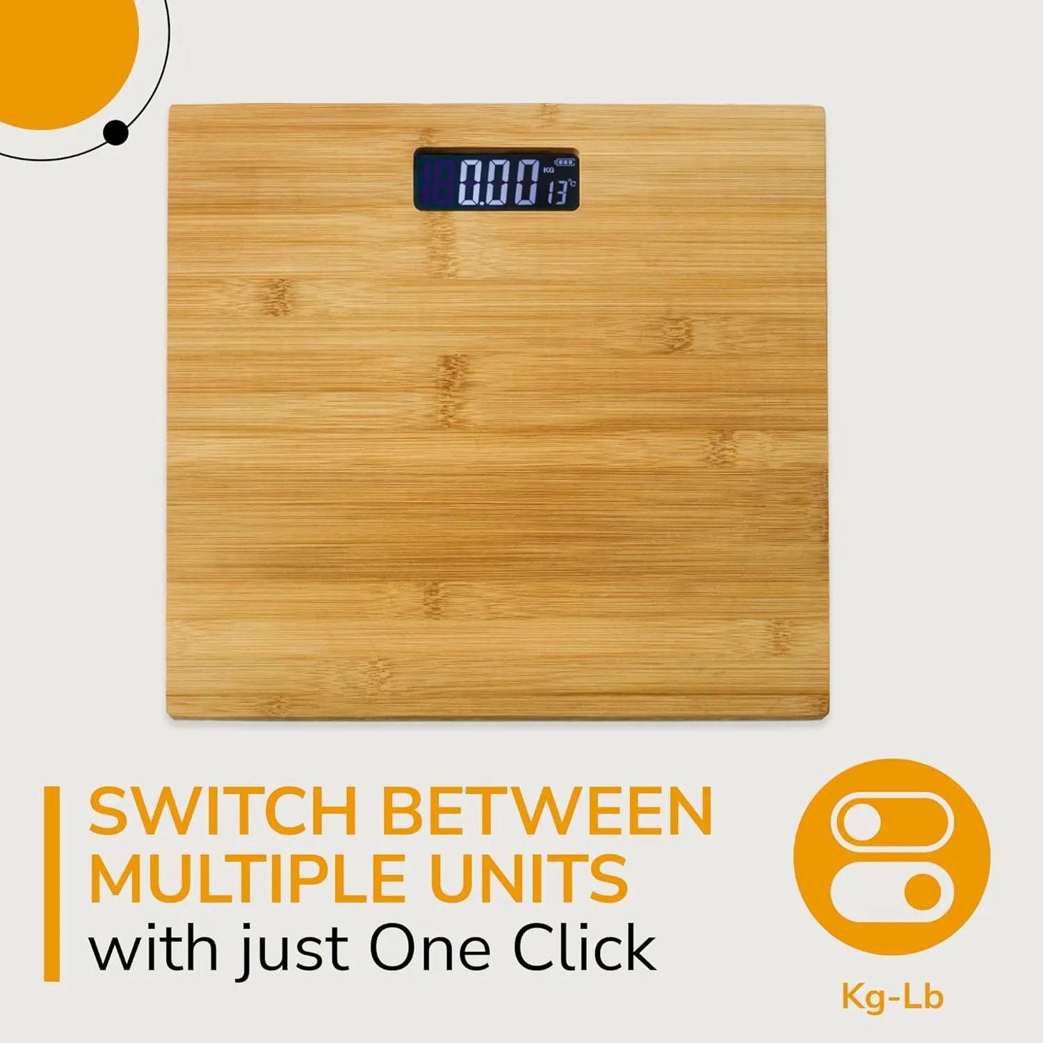 Blue Canyon Bamboo Digital Display Bathroom Scales 180Kg Max Capacity