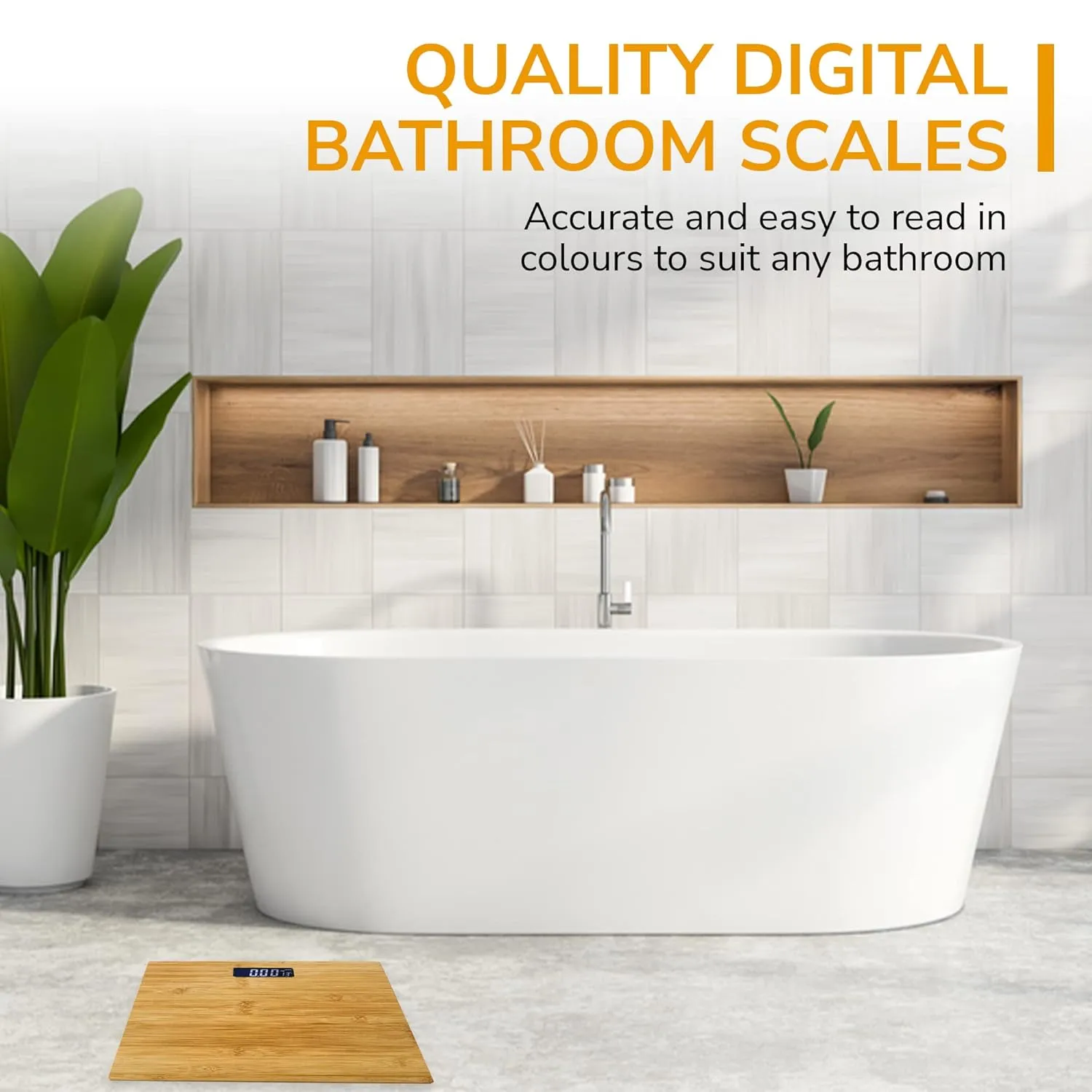 Blue Canyon Bamboo Digital Display Bathroom Scales 180Kg Max Capacity