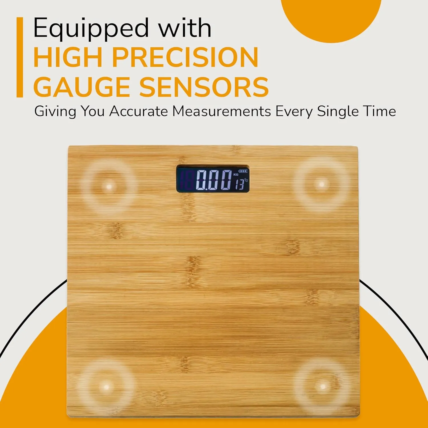 Blue Canyon Bamboo Digital Display Bathroom Scales 180Kg Max Capacity