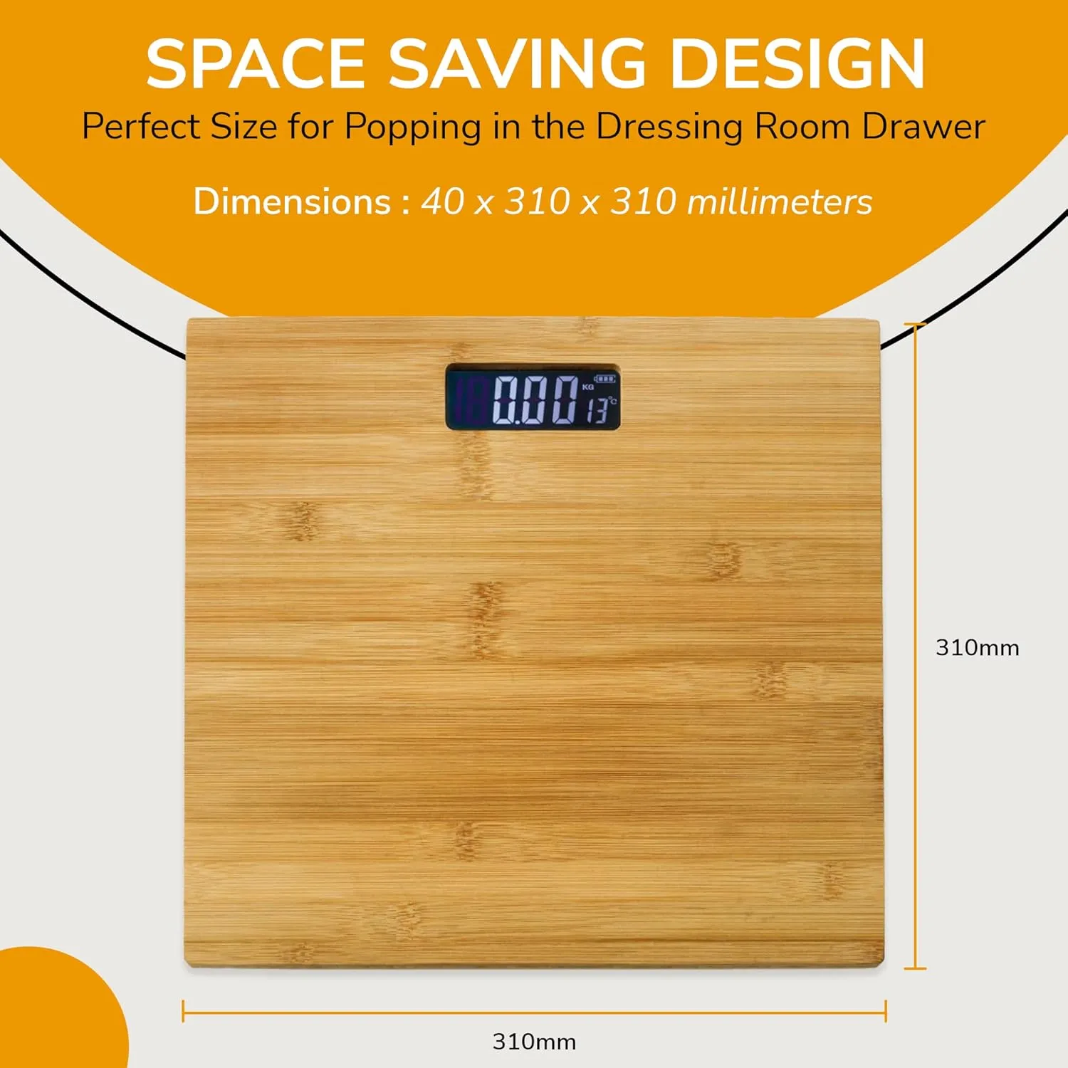 Blue Canyon Bamboo Digital Display Bathroom Scales 180Kg Max Capacity