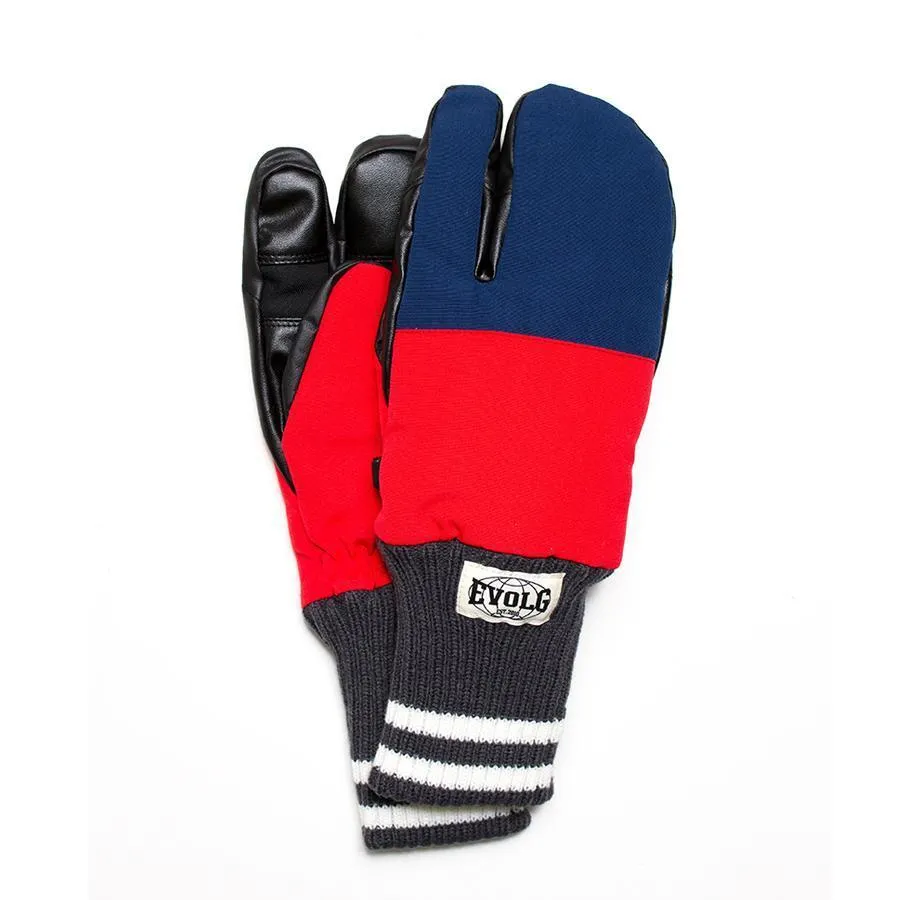 Boxer Leather Gloves (Navy   Red)