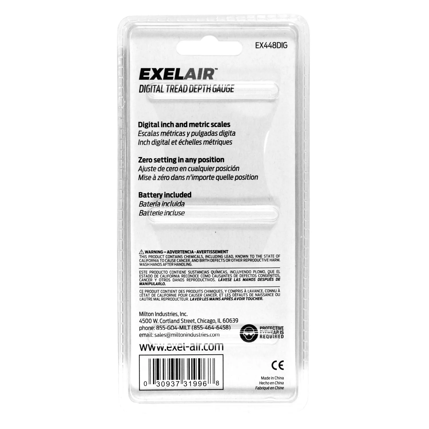 EXELAIR® Digital Tire Tread Depth Gauge (0 to 1" Range)