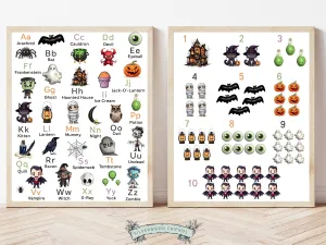 Halloween Alphabet and Number Posters