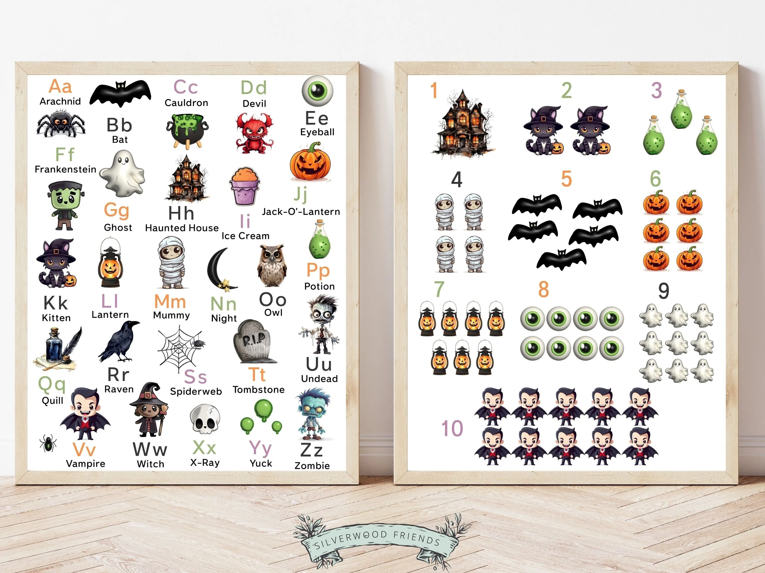 Halloween Alphabet and Number Posters