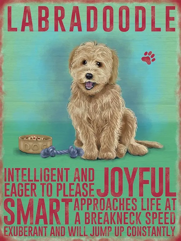 Labradoodle Yellow Sign