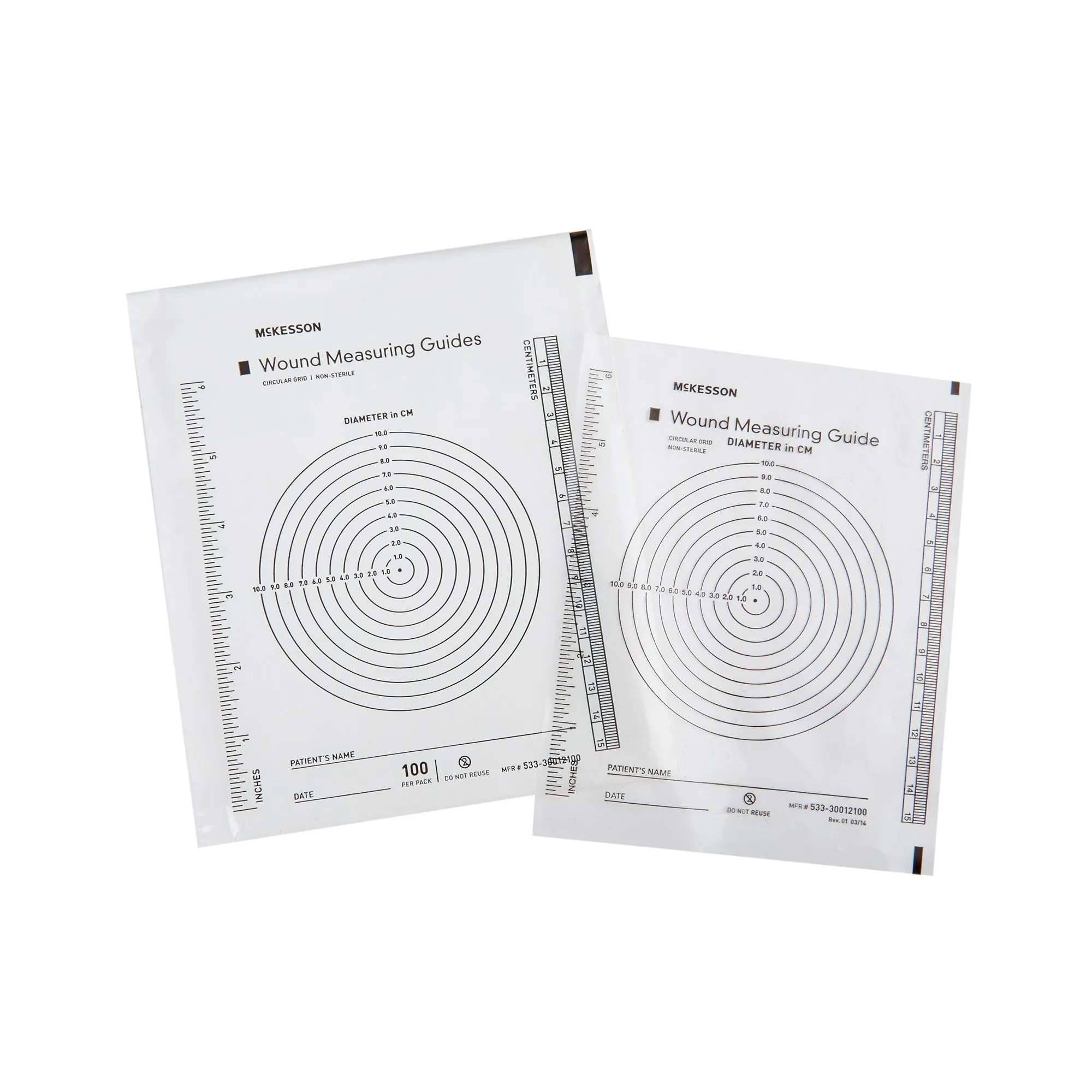 McKesson Nonsterile Plastic Wound Measuring Guide, 5 x 7 Inch