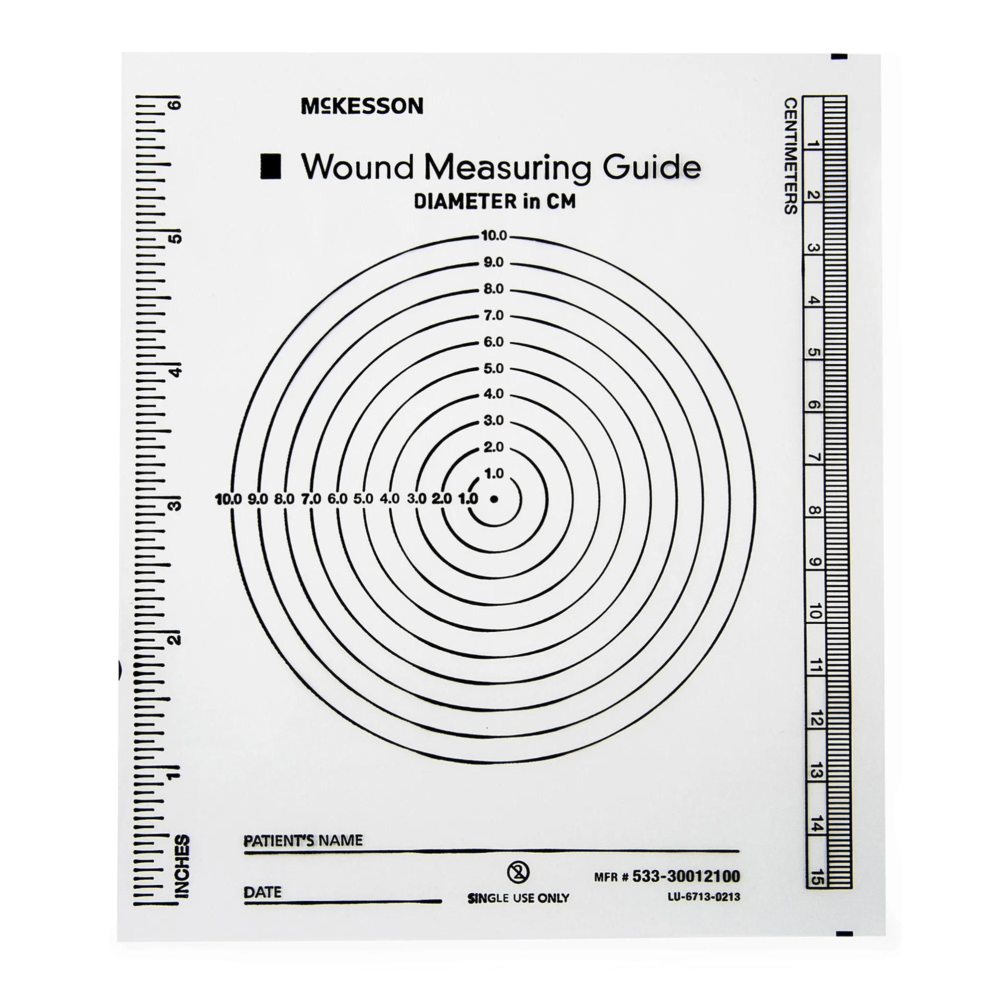 McKesson Nonsterile Plastic Wound Measuring Guide, 5 x 7 Inch