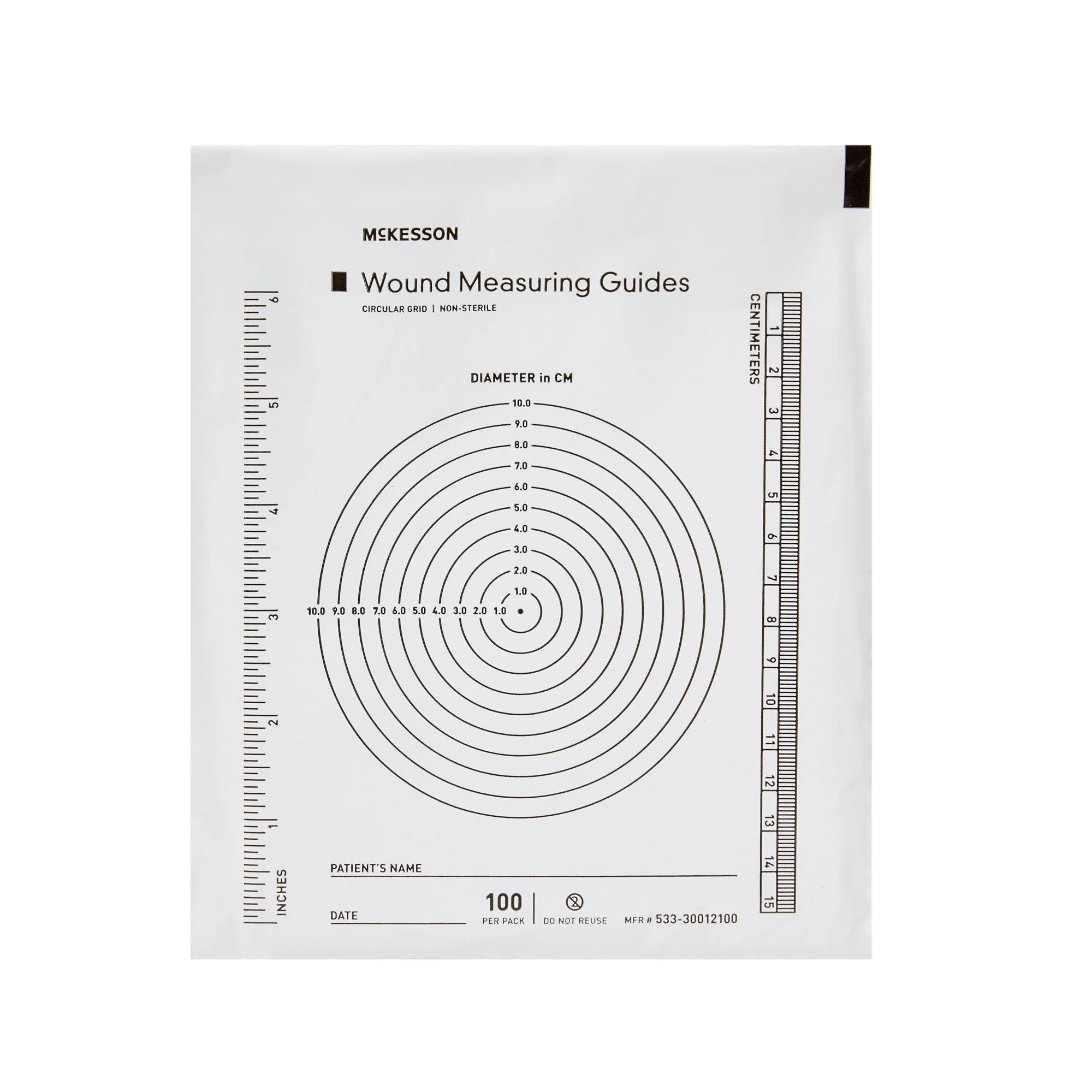 McKesson Nonsterile Plastic Wound Measuring Guide, 5 x 7 Inch