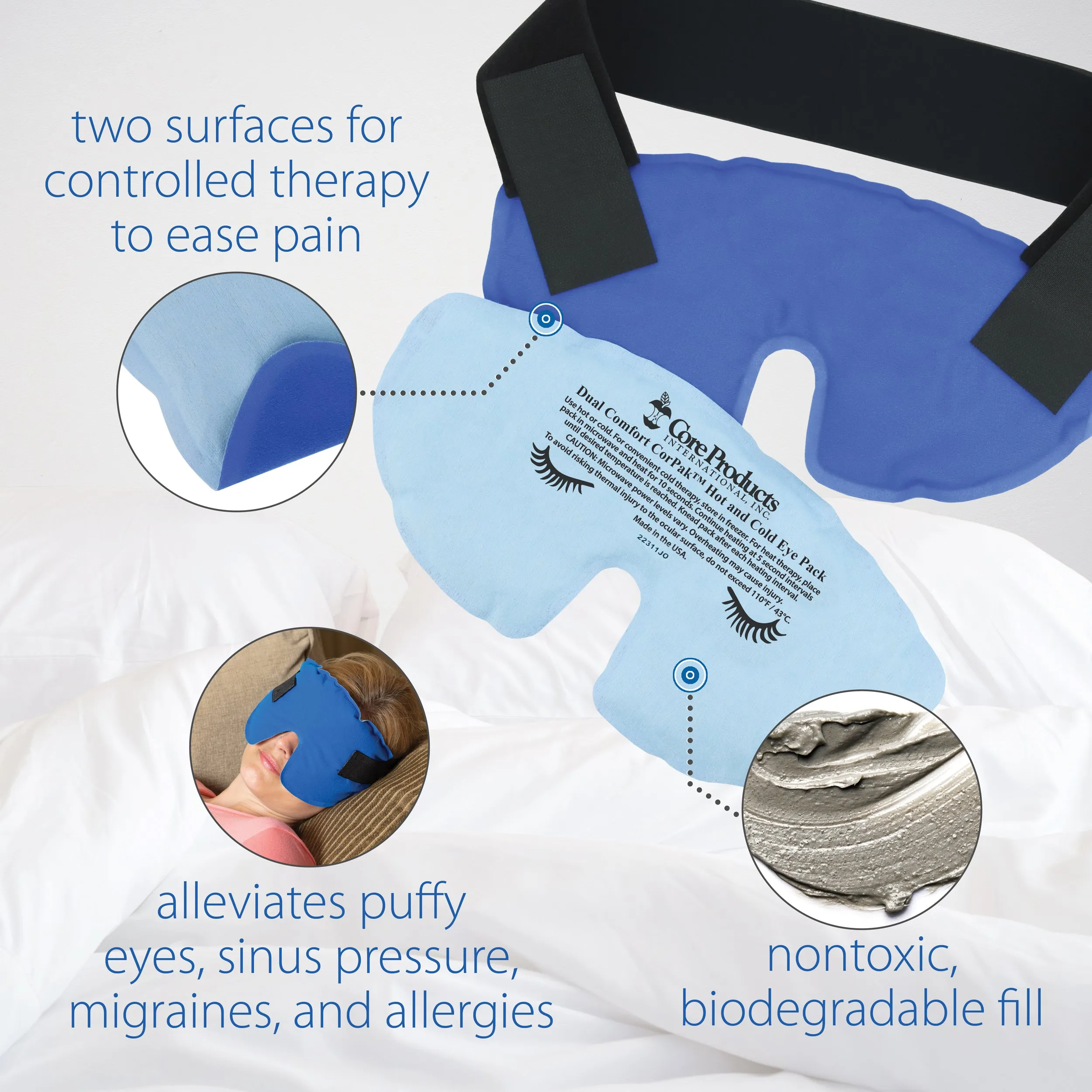 Migraine Eye Mask Hot or Cold Therapy Pack
