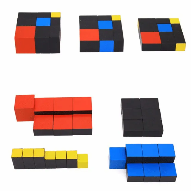 Montessori Early Learning Educational Toys Trinomial wooden cube preschool education for toddlers learning toys great gift