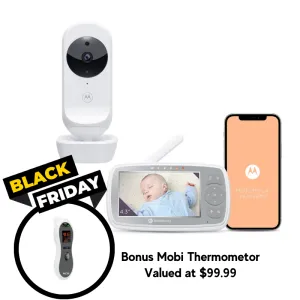 Motorola Connect 4.3" Wifi Baby Video Monitor   Bonus Mobi 2in1 Thermometer