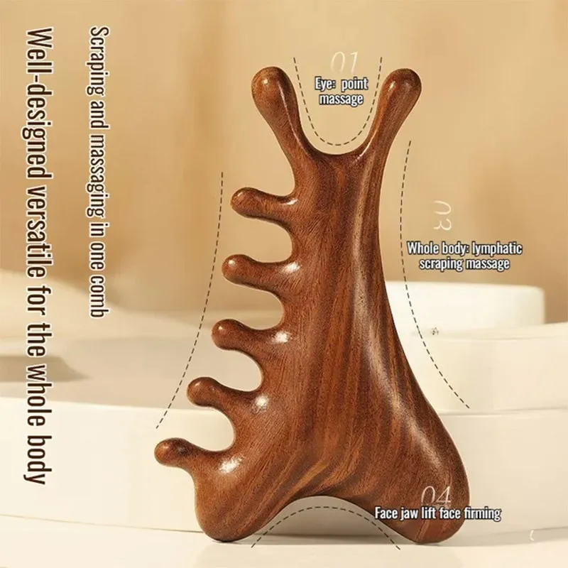 New Year Specials4-in-1 Wooden Scalp Massage Comb Gua Sha Tool