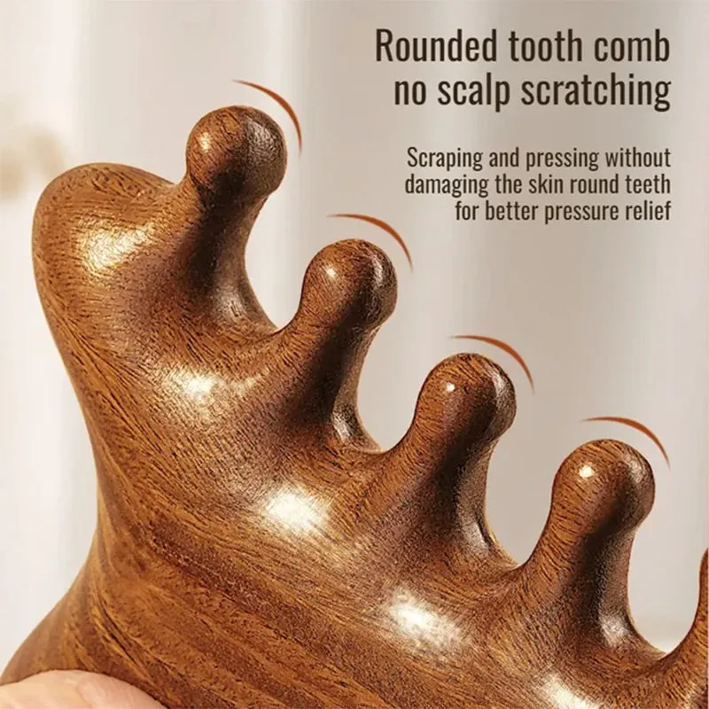 New Year Specials4-in-1 Wooden Scalp Massage Comb Gua Sha Tool