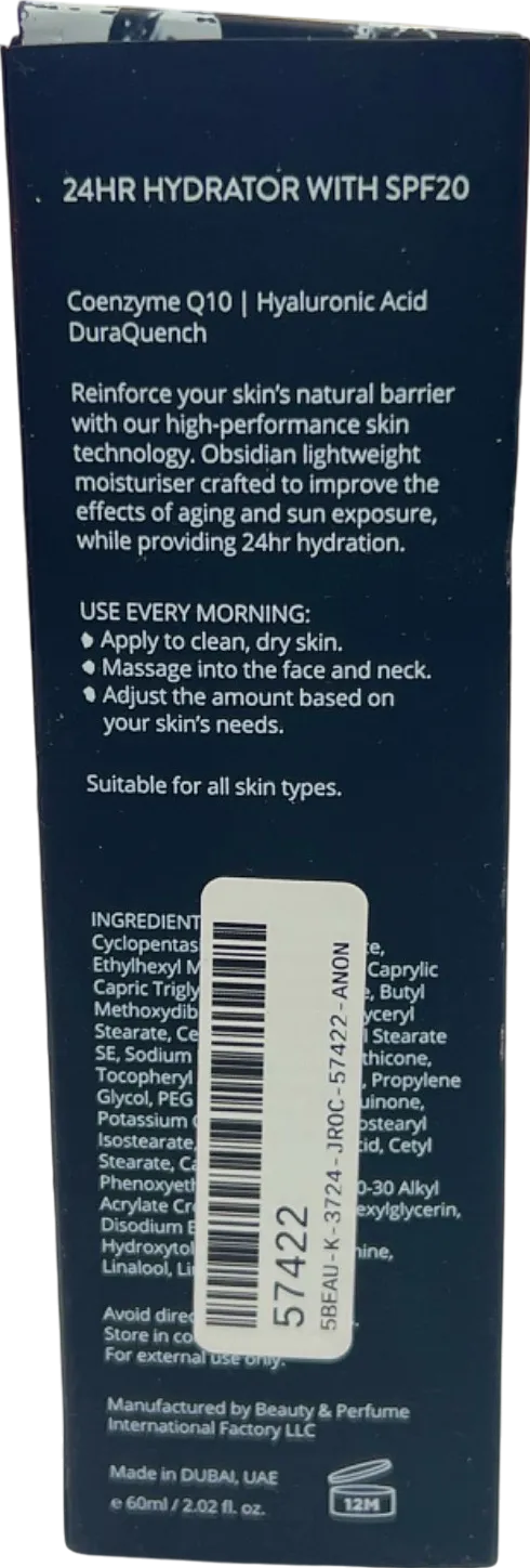 Obsidian Moisturiser SPF20  60ml