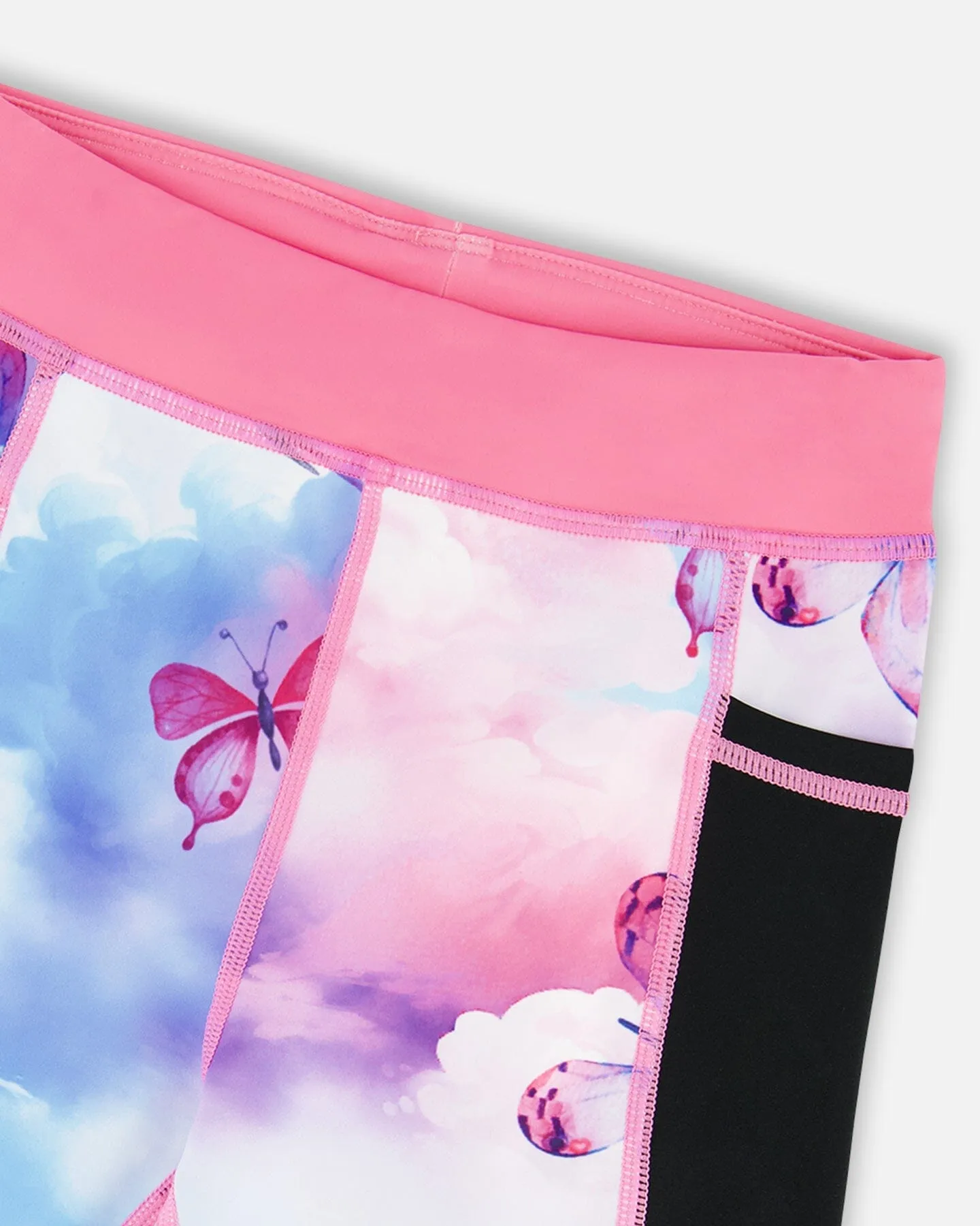 Printed Athletic Leggings Pink, Blue And Butterflies