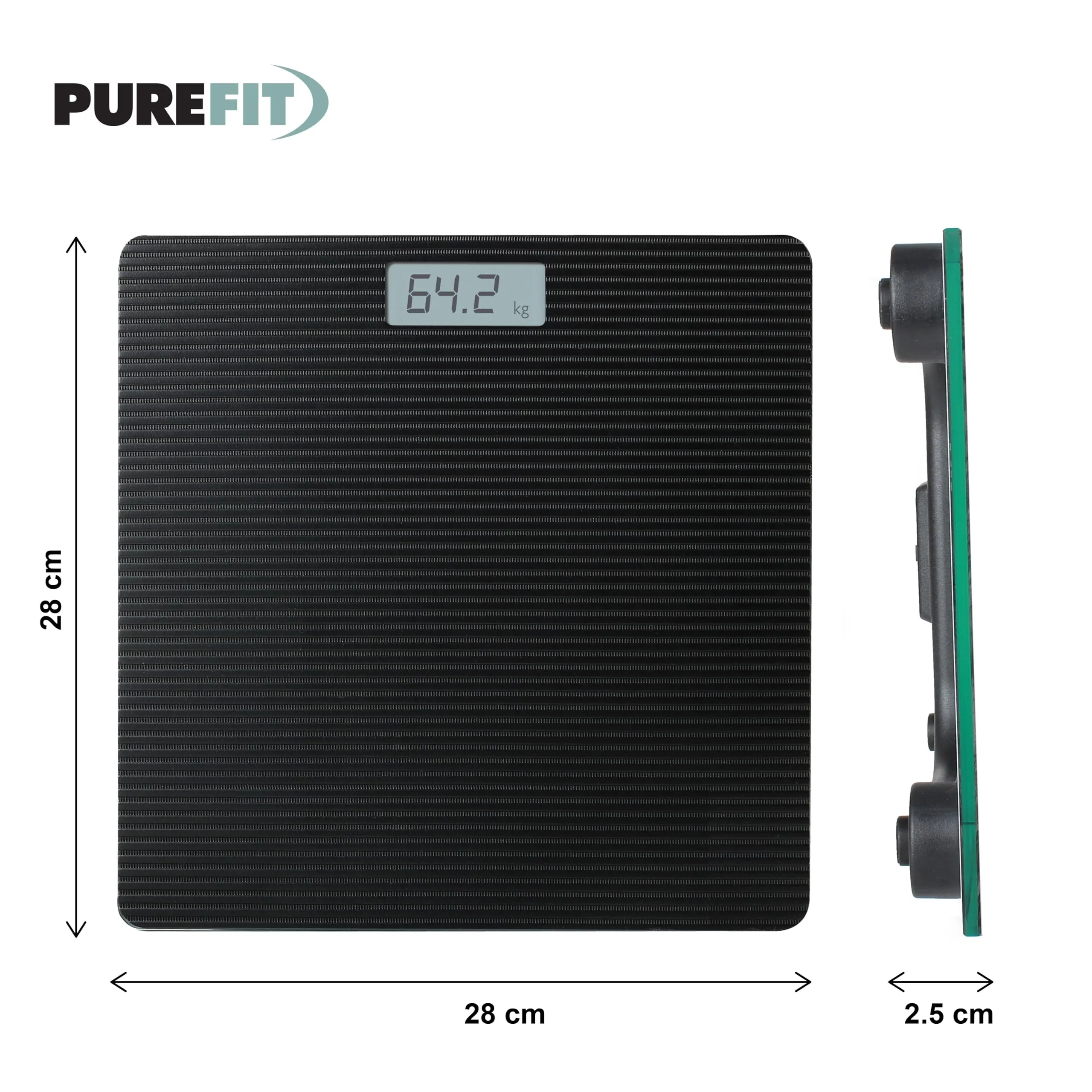 PUREFIT Digital Bathroom Weigh Scale Ultra Slim LED Backlit Display
