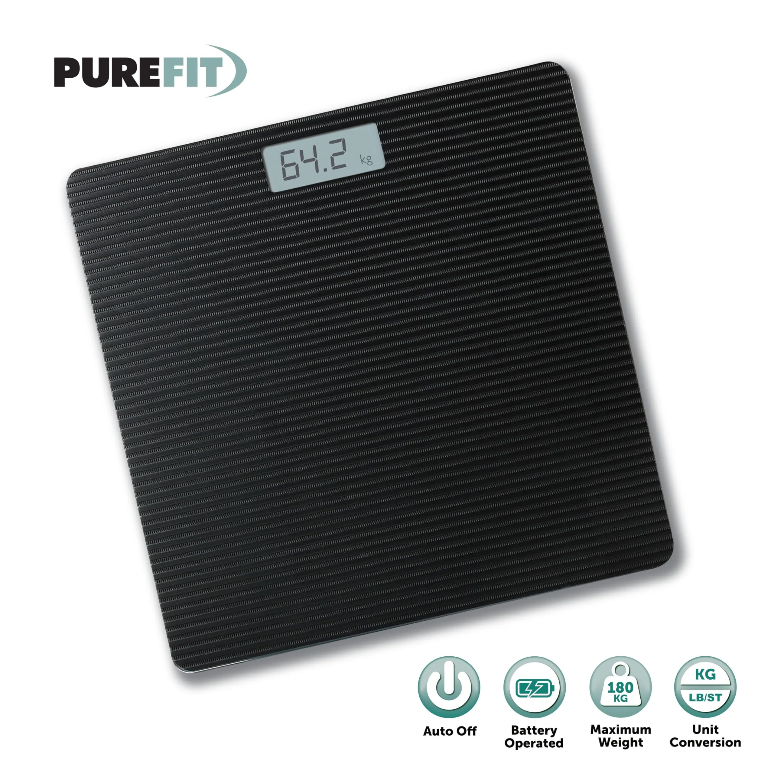 PUREFIT Digital Bathroom Weigh Scale Ultra Slim LED Backlit Display
