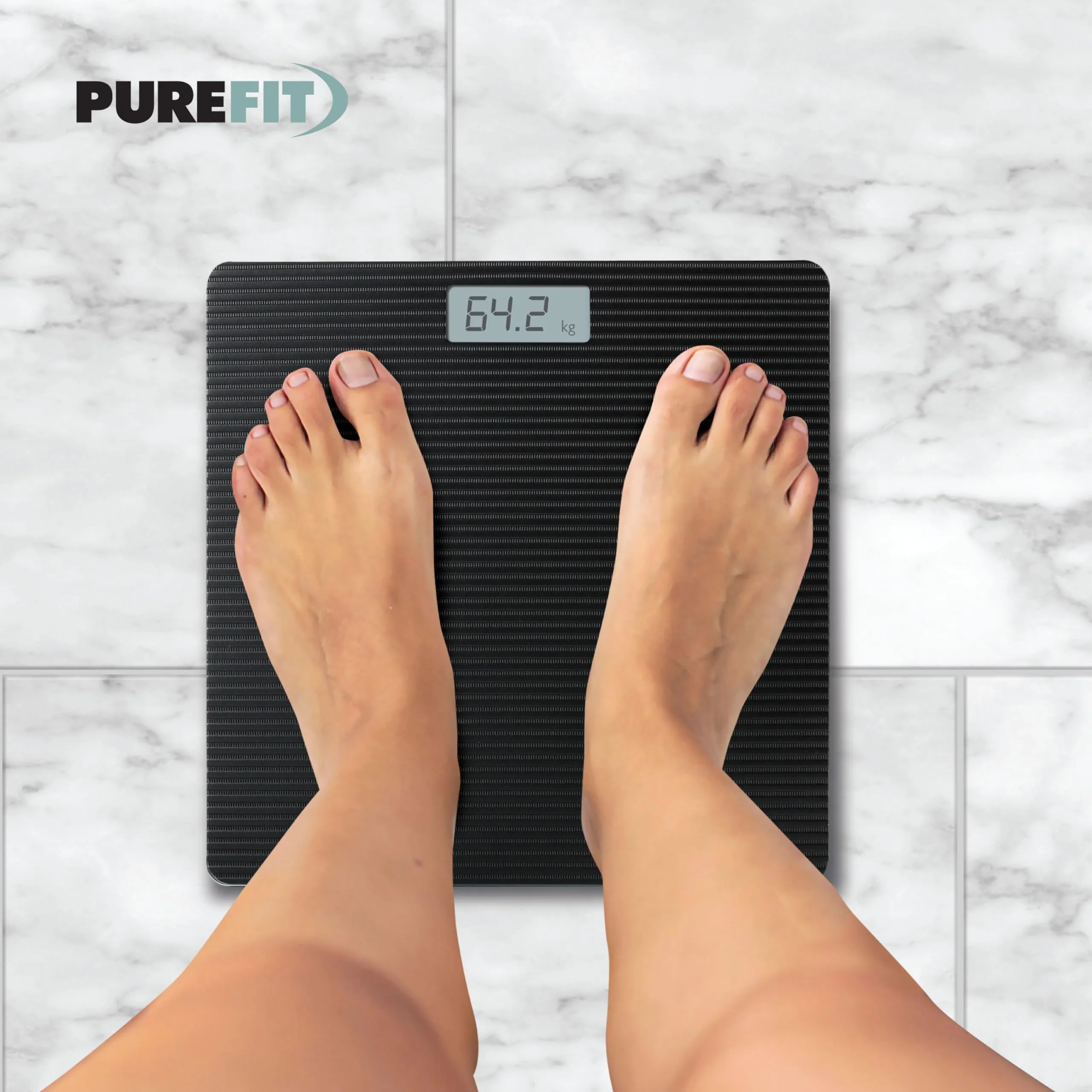 PUREFIT Digital Bathroom Weigh Scale Ultra Slim LED Backlit Display