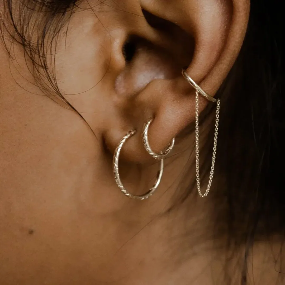 Revival Huggie Earrings (14K Gold)