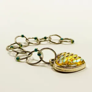 Snagless Beaded Chain Row Counter ~ Mermaid Heart Yellow
