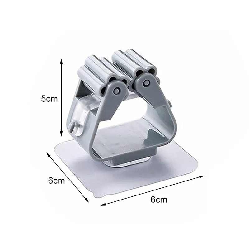 Stick On Broom Clip/ Holder (Pack Of 3)