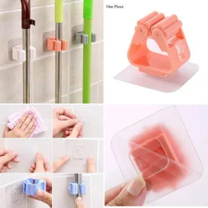 Stick On Broom Clip/ Holder (Pack Of 3)