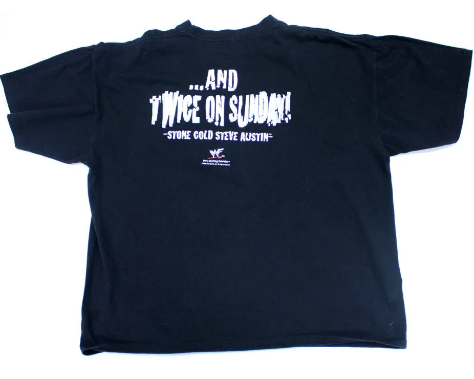 STONE COLD STEVE AUSTIN  "TWICE ON SUNDAY" VINTAGE T-SHIRT XXL/XXXL