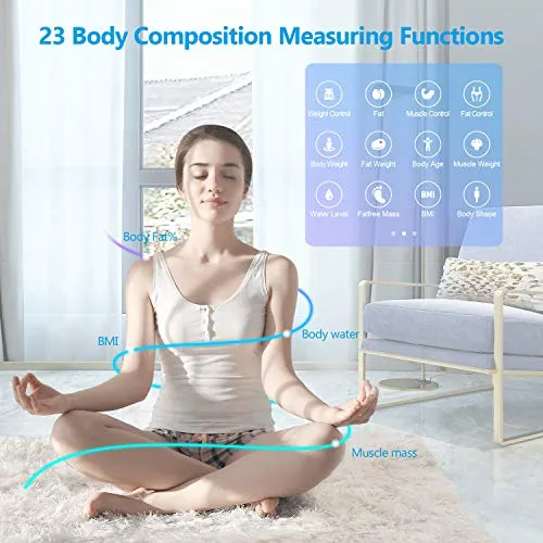 YOUNGDO Body Fat Scale [Upgraded Version to 23 Essential Measurements], Bluetooth Smart Bathroom Digital BMI Scales,Body Composition Analyzer Monitor High Precision Measuring for BMI, Body Weight etc